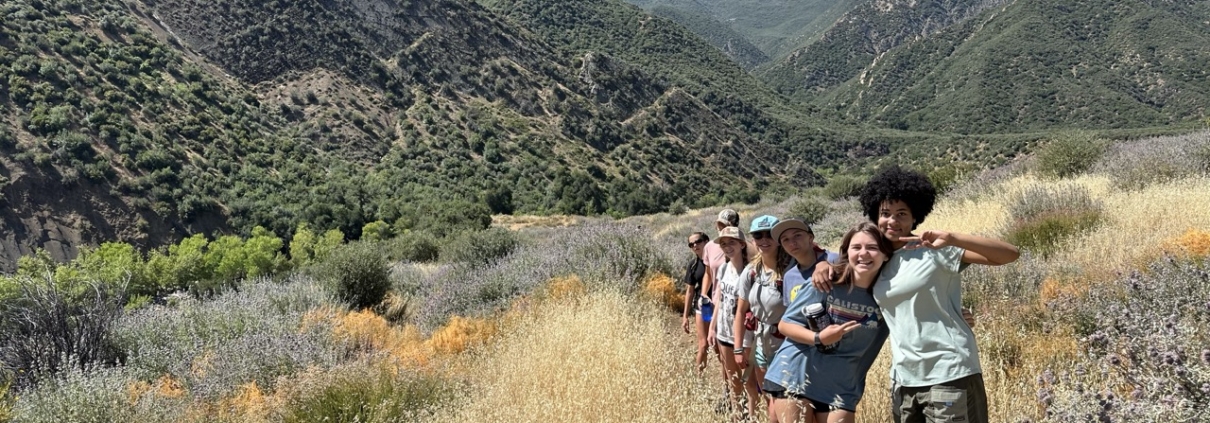 High School students on the trail