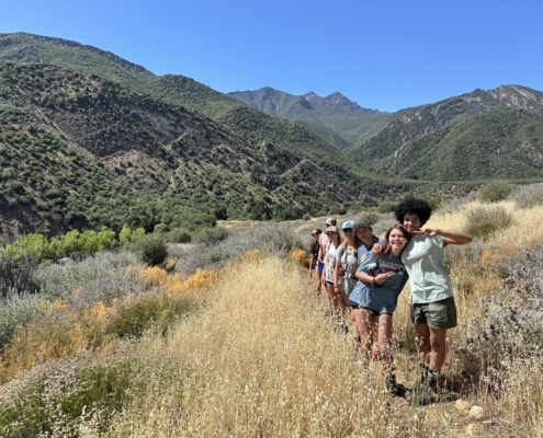 High School students on the trail