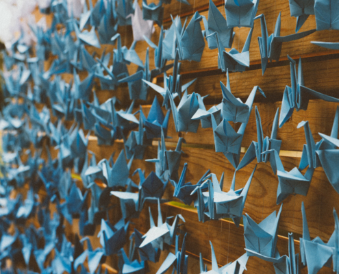 High School Graduation 2023 peace crane themed backdrop